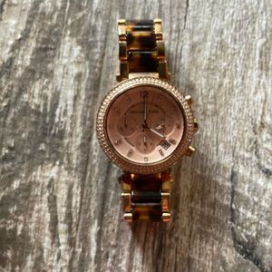 Michael Kors Rose Gold and Tortoise watch